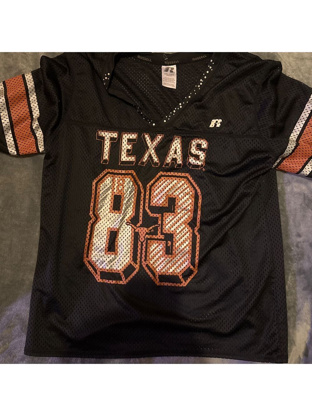 Women's Russell Texas 83 Black Orange Jersey Plus 2XL